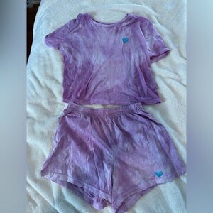 Purple Tie-Dye Pajama Set